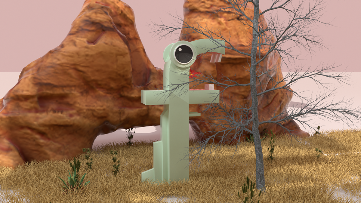 새끼 공룡 "f" 클로즈업 (바위 텍스쳐, 나무 텍스쳐는 무료 에셋을 수정해서 사용)